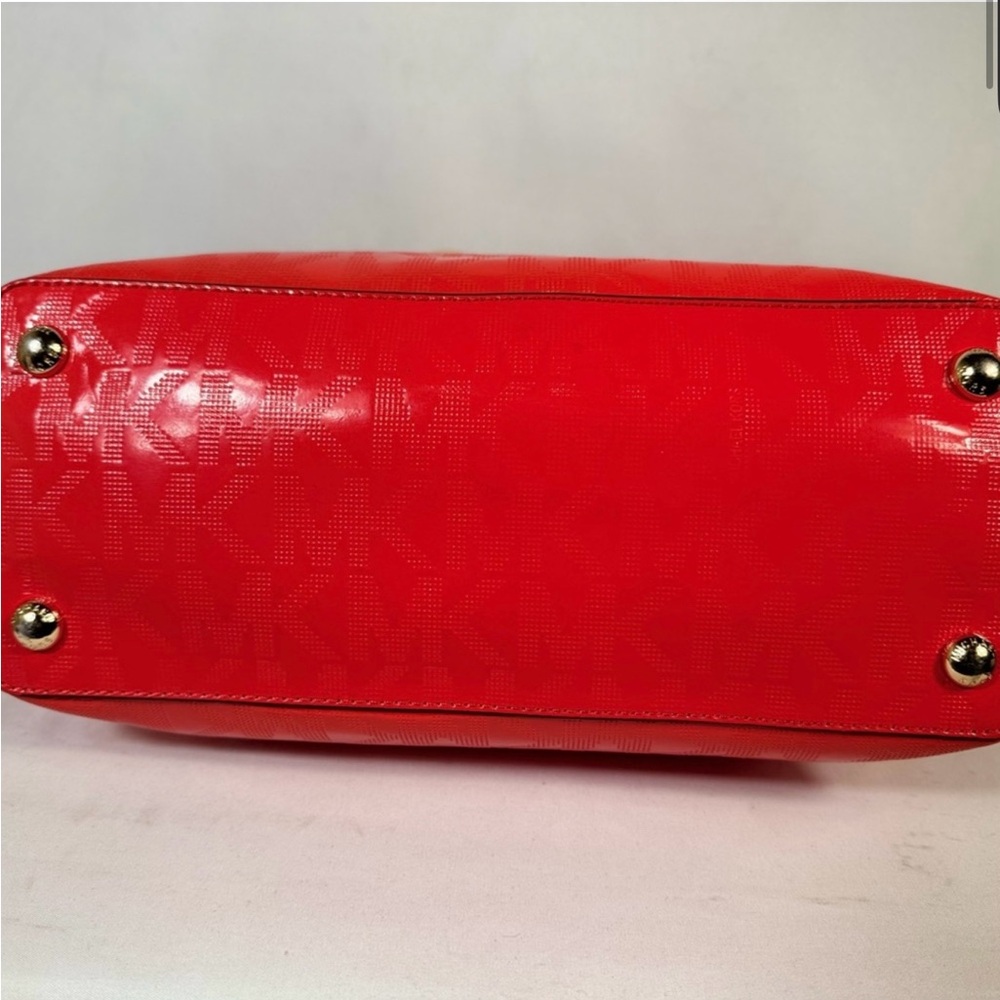 Michael Kors Patent Leather Red Tote Bag - Picture 4 of 11